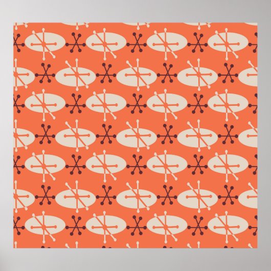 Retro Vibes: Geometrisches Burst-Muster Poster (Vorne)