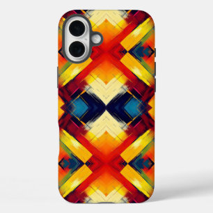 Retro-Vibes in Farbe: Stylische geometrische Forme iPhone 16 Plus Hülle