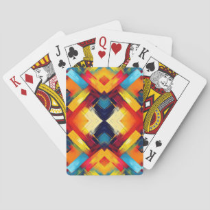 Retro-Vibes in Farbe: Stylische geometrische Forme Spielkarten