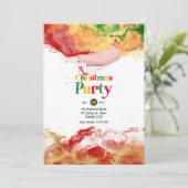Retro Vibes mit Alcohol Ink Flair Weihnachts-Party Einladung (Stehend Vorderseite)