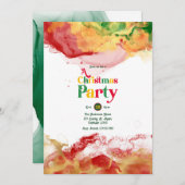 Retro Vibes mit Alcohol Ink Flair Weihnachts-Party Einladung (Vorne/Hinten)