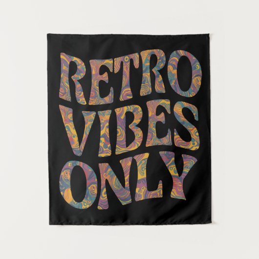 Retro Vibes only - Psychedelic 70er Groovy Design Wandteppich (Vorderseite)