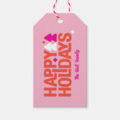 Retro-Vibes Orange und Pink Geschenkanhänger (Vorderseite)