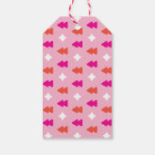 Retro-Vibes Orange und Pink Geschenkanhänger (Rückseite)