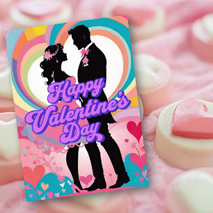 Retro vibes Paar Happy Valentine Day Card Feiertagskarte