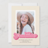 Retro Vibes (Pink) Foto Abschluss Ankündigung (Vorderseite)