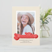 Retro Vibes (Red) Foto Abschluss Ankündigung (Stehend Vorderseite)