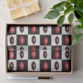 Retro Vibes Red Lips Schwarz-Weiß-Karton Seidenpapier (Geschenk)