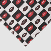 Retro Vibes Red Lips Schwarz-Weiß-Karton Seidenpapier (Detail)