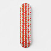 Retro Vibes Red Striped Popcorn Pop Typografie Skateboard (Vorne)