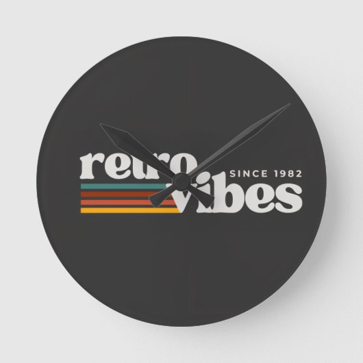 retro vibes runde wanduhr (Vorderseite)