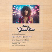 Retro Vibes Trendy in meiner Graduiertenparty Acryleinladungen (Vorderseite)