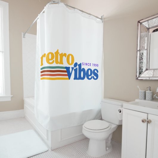 Retro Vibes Typografie Duschvorhang (Beispiel)