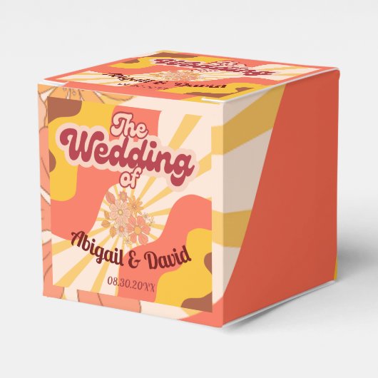 Retro Vibes Vintage Wedding Geschenkschachtel (Vorderseite)