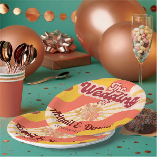 Retro Vibes Vintage Wedding Pappteller