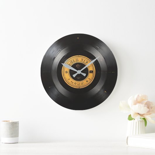 Retro Vibes: Vinyl Record Große Wanduhr (Zuhause)