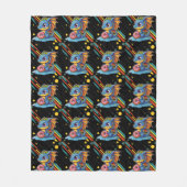 Retro Vibing Niedliches Drachenmuster Fleecedecke (Vorderseite)