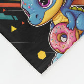 Retro Vibing Niedliches Drachenmuster Fleecedecke (Ecke)