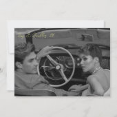 Retro Vibranme monochrome grüne Hochzeit Einladung (Rückseite)