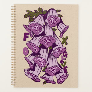Retro Vibrant Foxglove Wildblume Planer