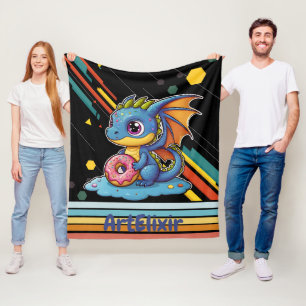 Retro Vibration Niedlich Dragon Print Fleecedecke
