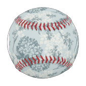 Retro-viburnäre Monogramm-Blume Baseball (Vorderseite)