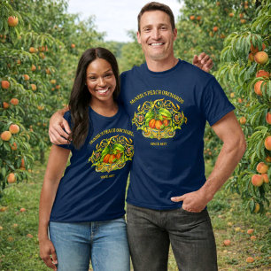 Retro-Victorian-Ära-Pfirsichplantagen-Etikettenvor T-Shirt