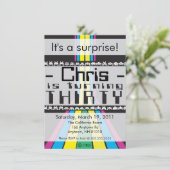 Retro Video Game 30. Geburtstag Einladung (Stehend Vorderseite)