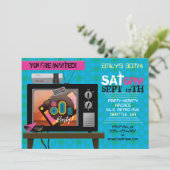 Retro Video Game Arcade 80er Geburtstagsparty Einl Einladung (Stehend Vorderseite)