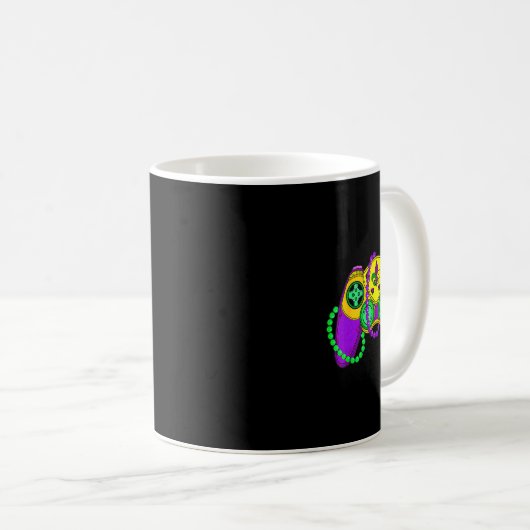 Retro Video Game Controller Hat Mardi Gras Gaming Kaffeetasse (VorderseiteRechts)