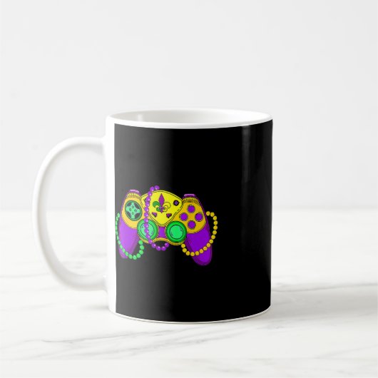 Retro Video Game Controller Hat Mardi Gras Gaming Kaffeetasse (Links)