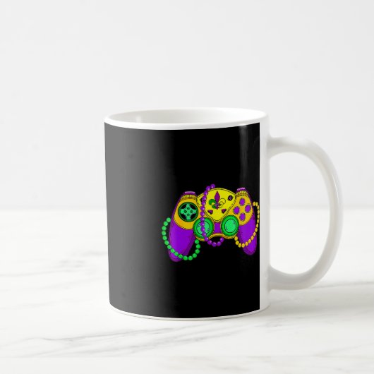 Retro Video Game Controller Hat Mardi Gras Gaming Kaffeetasse (Rechts)