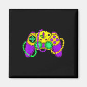 Retro Video Game Controller Hat Mardi Gras Gaming Magnet (Vorne)