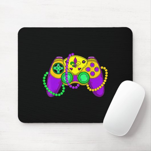 Retro Video Game Controller Hat Mardi Gras Gaming Mousepad (Mit Mouse)