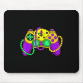 Retro Video Game Controller Hat Mardi Gras Gaming Mousepad (Vorne)