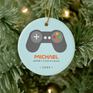 Retro Video Game Controller Weihnachten Keramik Ornament