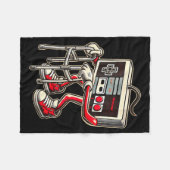 Retro Video Game Controller With Walker Funny Game Fleecedecke (Vorderseite (Horizontal))