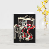 Retro Video Game Controller With Walker Funny Game Karte (Gelbe Blume)