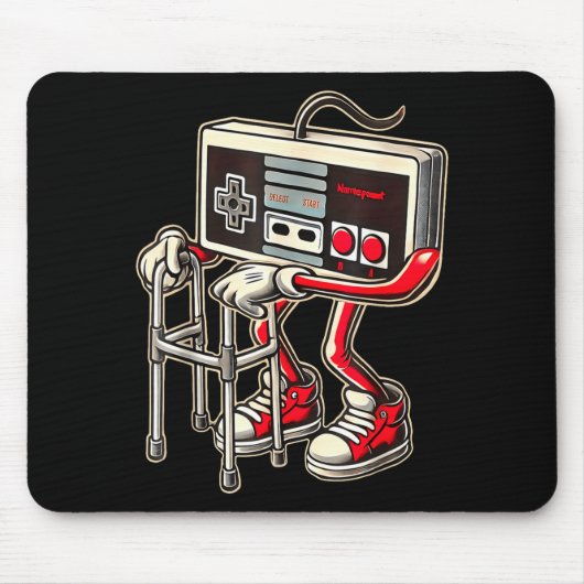 Retro Video Game Controller With Walker Funny Game Mousepad (Vorne)
