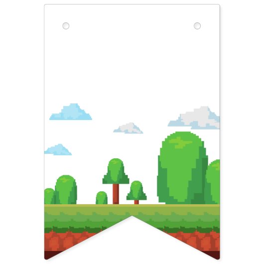 Retro Video Game Happy Birthday Wimpelkette (Erste Fahne)