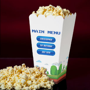 Retro Video Game Menu 1. Geburtstag Party Geschenkschachtel