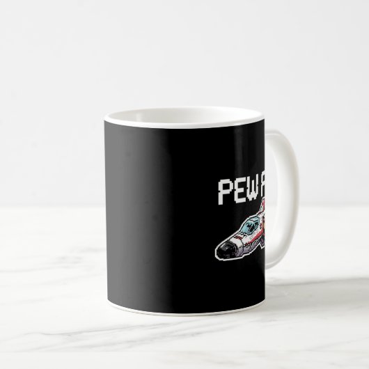 Retro Video Game Ship Arcade Funny Nostalgia Gamer Kaffeetasse (VorderseiteRechts)