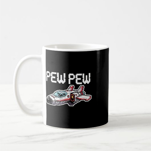 Retro Video Game Ship Arcade Funny Nostalgia Gamer Kaffeetasse (Links)
