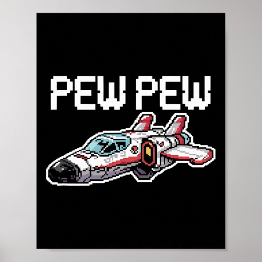 Retro Video Game Ship Arcade Funny Nostalgia Gamer Poster (Vorne)