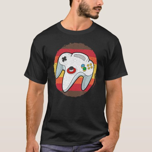 Retro Video Games Gaming Controller Gamer T-Shirt (Vorderseite)