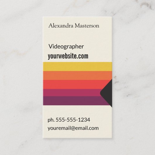 Retro Videoband VHSs für Videographers, Visitenkarte (Vorderseite)