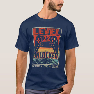 Retro-Videocontroller Vintag, entsperrt Stufe 22 B T-Shirt
