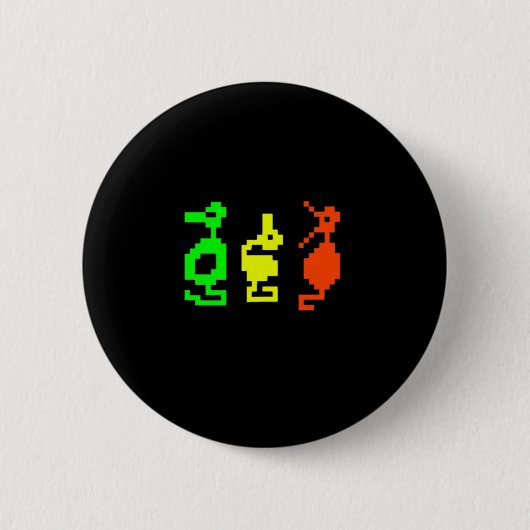Retro-Videospiel 8-Bit-Abenteuer-Drache Button (Vorderseite)