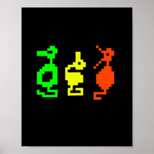 Retro-Videospiel 8-bit-Abenteuer-Drache Poster