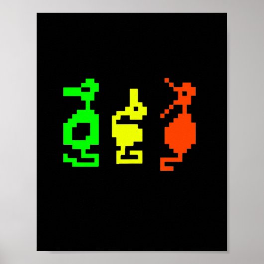 Retro-Videospiel 8-bit-Abenteuer-Drache Poster (Vorne)